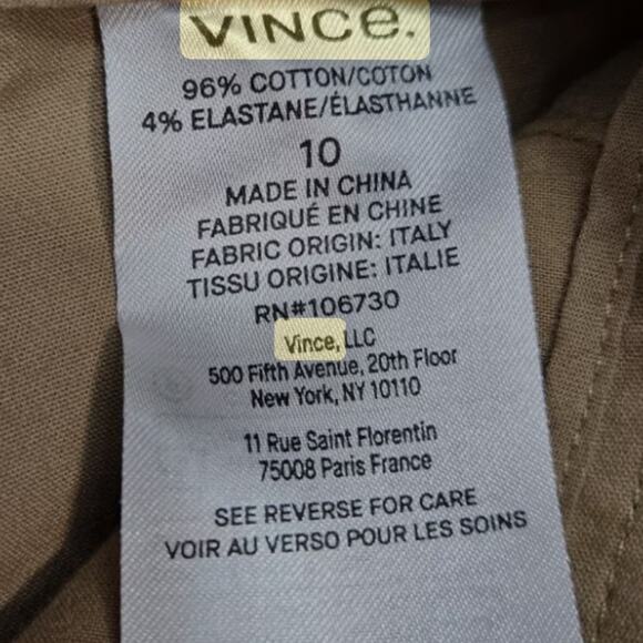 Vince Tan Wide Leg Khaki Pants - Size 10 - Picture 5 of 14
